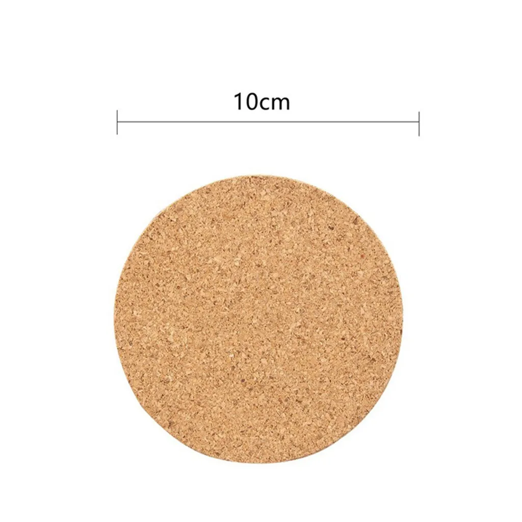 Подставки круглые простые из натуральной пробки 10 шт. коврики для винных