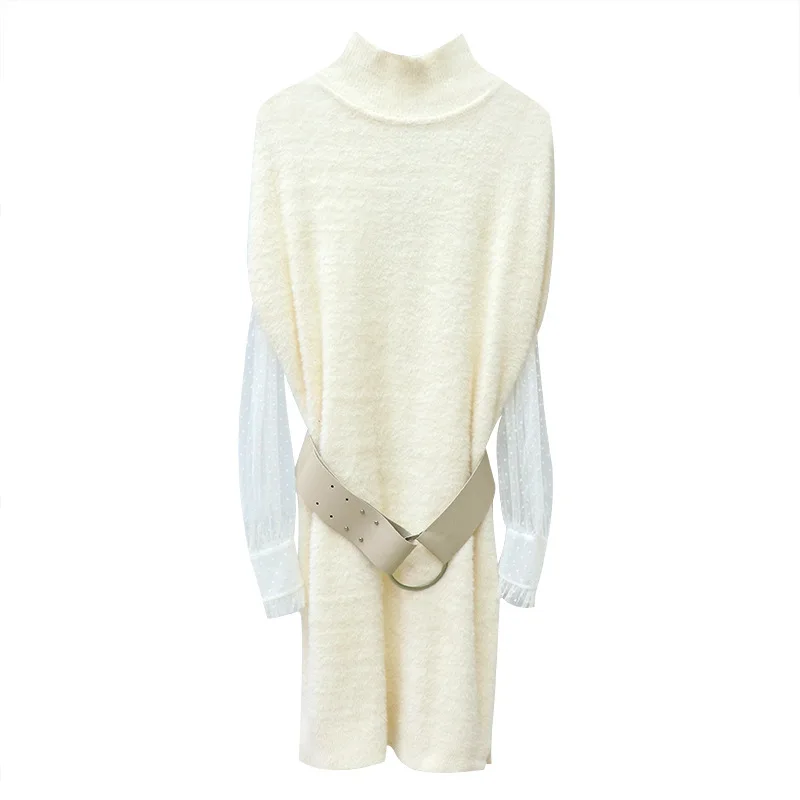 L2022 Осенняя новая стильная женская одежда дебютантная сетчатая Базовая рубашка