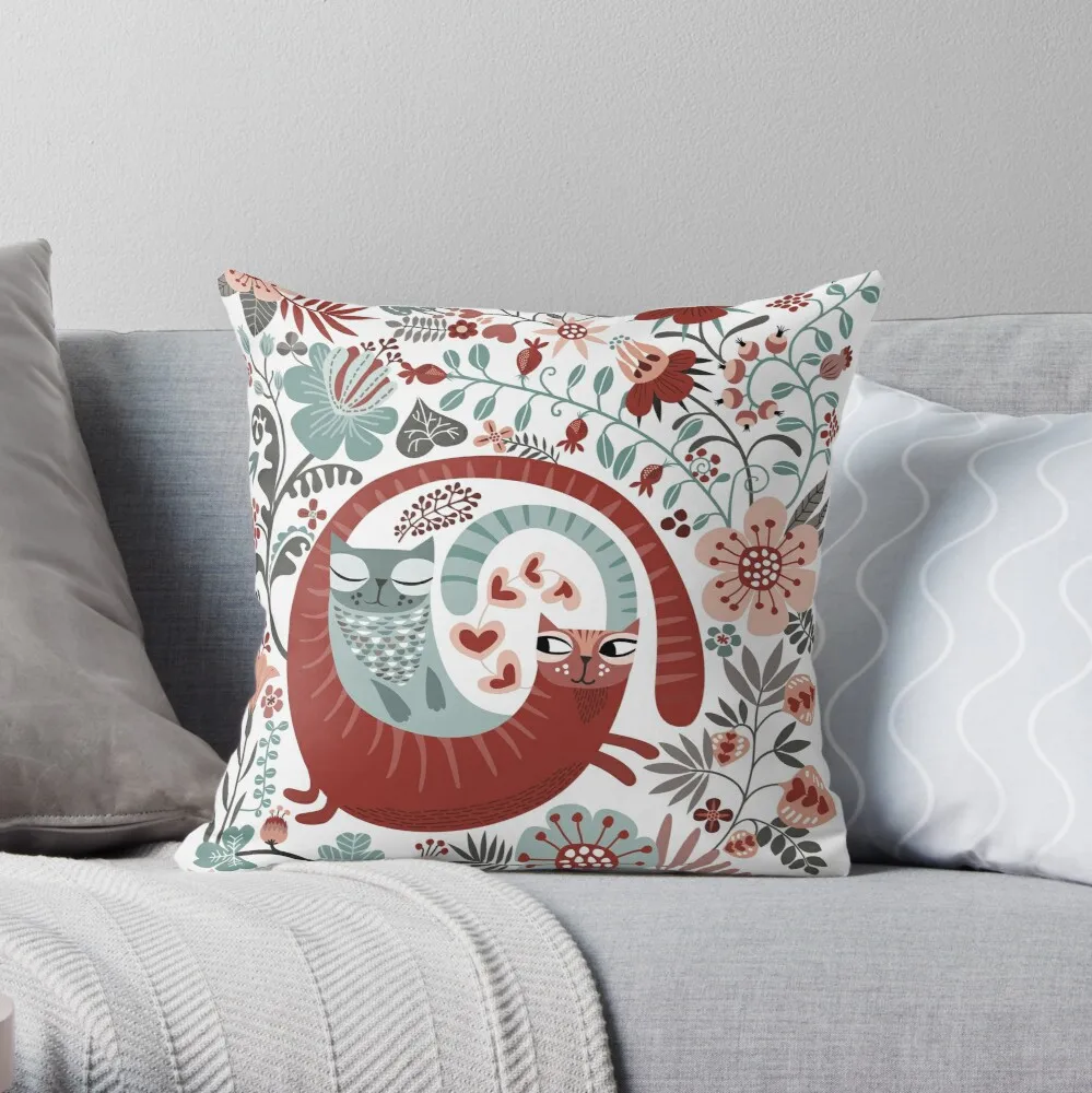 

Love cats Throw Pillow Cushion Cover Polyester throw pillows case on sofa home living room car seat decor 45x45cm