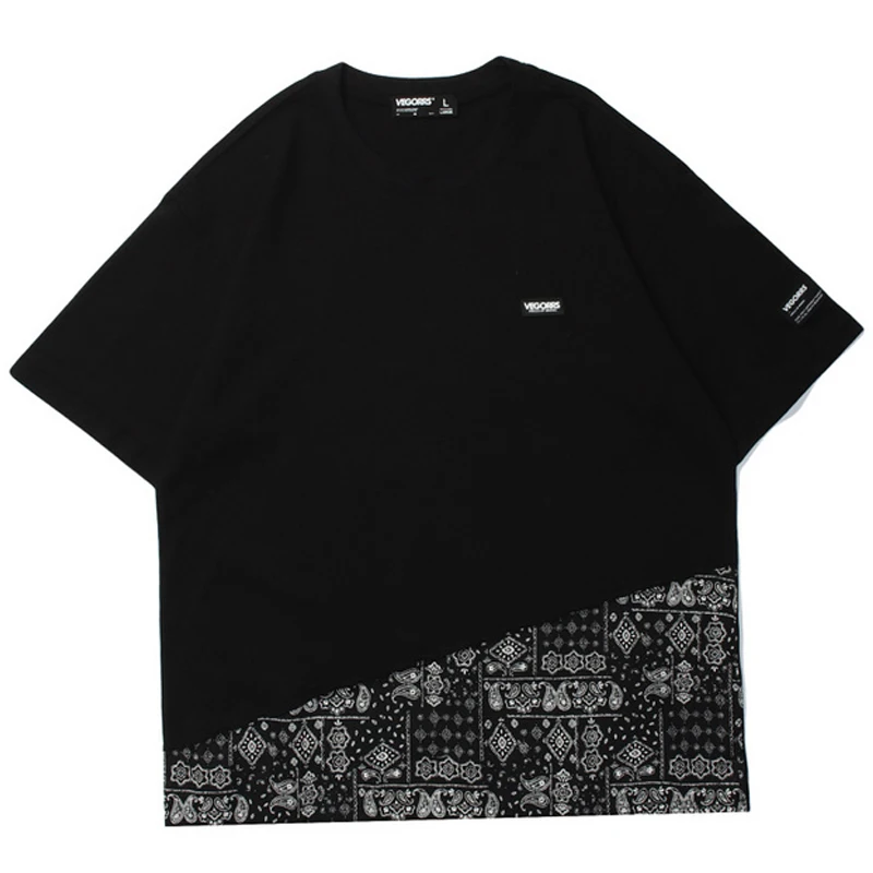 

Мужские Бандана с принтом «пейсли» футболки для мальчиков и девочек футболки с коротким рукавом 2021 летняя футболка свободного кроя 100%, хлоп...