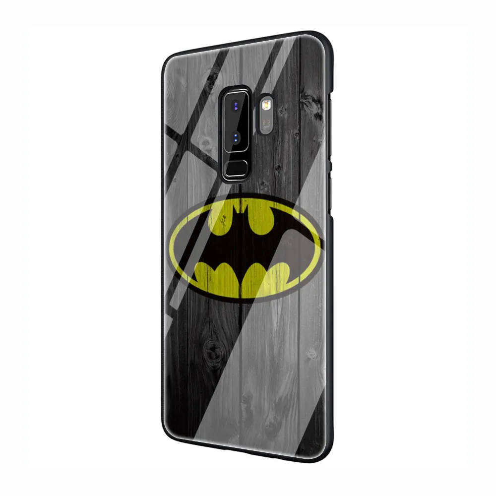G7 Marvel Бэтмен логотип закаленное Стекло TPU черный чехол для Galaxy S7 Edge S8 S9 S10 Plus, Note 8, 9, 10, A10 20 30 40 50 60 70 - Цвет: G7