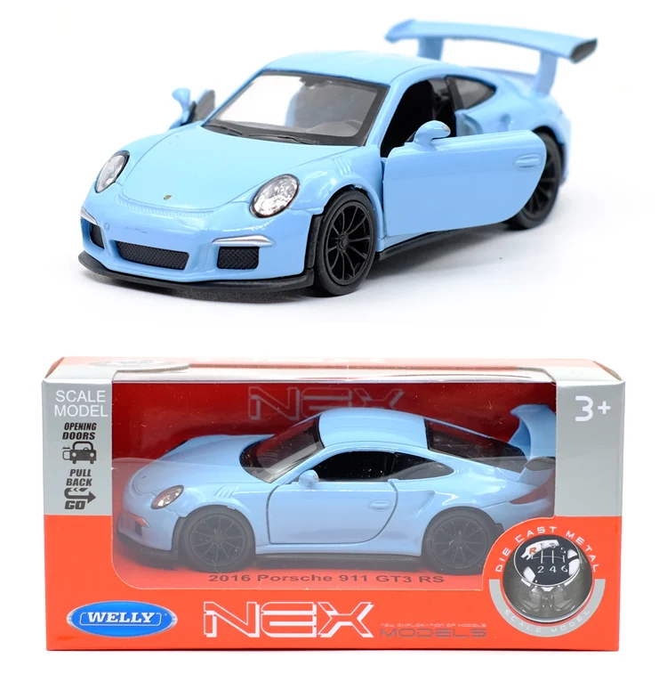WELLY 1:36 911 GT3 RS Super sports car Alloy Diecast Car Model Toy With Pull Back For Children Gifts Toy Collection