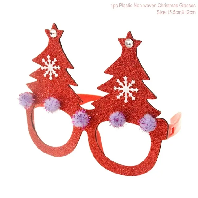 red xmas tree Рождественские украшения игрушки для взрослых и детей Санта-Клаус Снеговик рога очки Рождественские декоративные серьги ожерелье Natale Noel - Цвет: red xmas tree