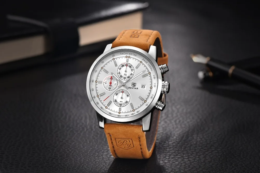 BENYAR 5102 часы мужские роскошные брендовые кварцевые часы модные часы с хронографом Reloj Hombre спортивные часы мужские часы Relogio Masculino