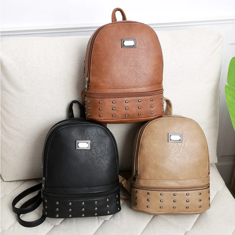 Женский винтажный рюкзак NEVENKA повседневный вместительный из искусственной кожи