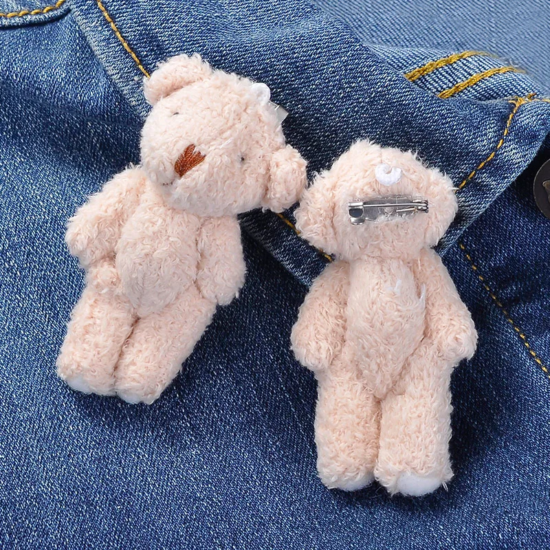 Мини милый мультяшный Мишка кролик брошь игрушки животное Шипованная игрушка