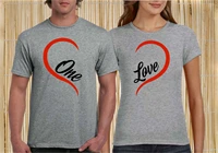 one love heart couple matching t shirts valentine christmas wedding gift tee