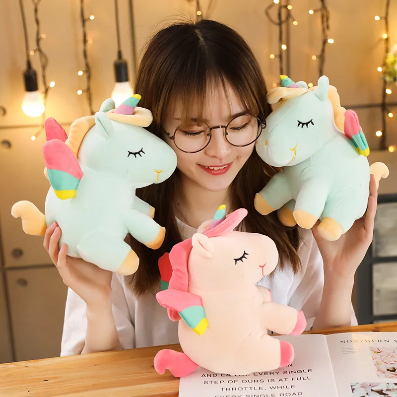 

25CM Drop Shipping Pink Unicorn Doll Brinquedos Plush Toys Pillow Girl Princess Sleeping Doll Juguetes Para Niños Birthday Gifts