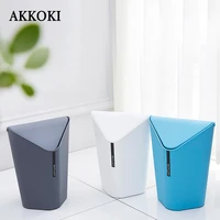 plastic rolling cover trash can desktop storage box paper basket with lid waste bin toilet brush and holder bathroom accessories