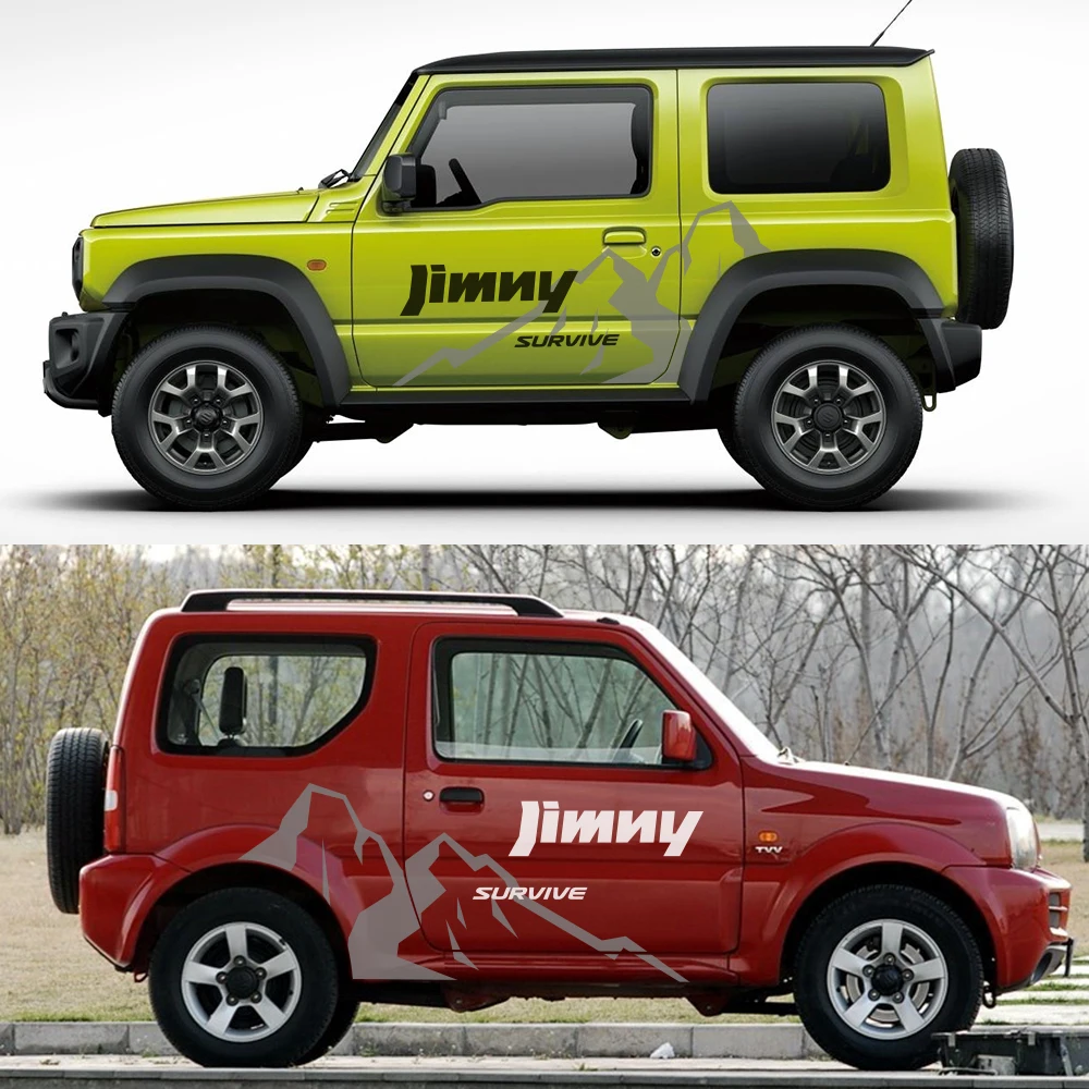 2 шт. наклейки на боковые двери автомобиля для SUZUKI Jimny Mountain графическое украшение