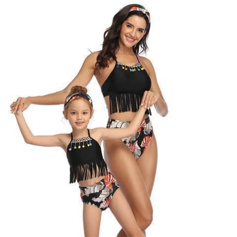 

Family Matching Swimwear Mother Daughter Taseel Bikini Bathing Suit Brachwear Swimwear Family Matching Outfits Mom Kids Swimsuit