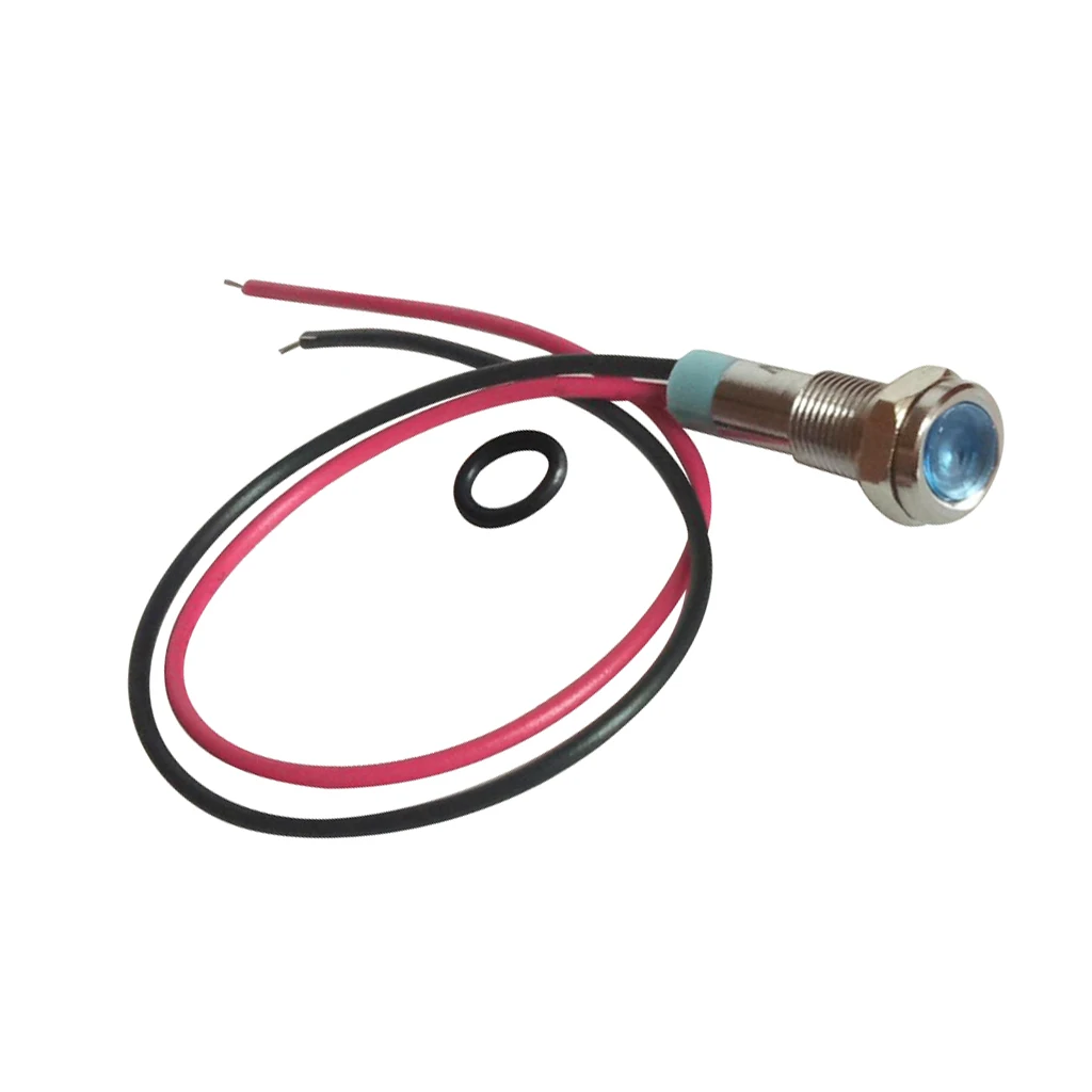 

DC 6V 6mm LED Indicator Light Metal Waterproof Blue Color 2 Pcs