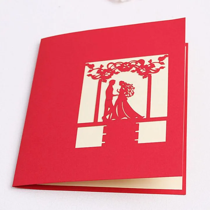 DIY Creative Wedding Invitation Cards 3D Pop Up Greeting Card Handmade Engagement Valentines Anniversary Day Gift Happy | Дом и сад