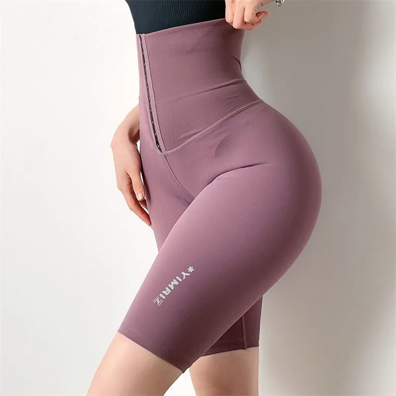 Compression High Waist Sports Short Women Abdomen Adjustable Push Up Yoga Short Stretchy Running Gym Fitness Leggings
