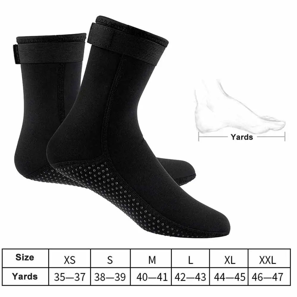 

1pair 3mm Diving Socks Waterproof Anti-Slip Scuba Flippers Beach Water Sport Socks for Snorkling Surfing Prevent Scratches