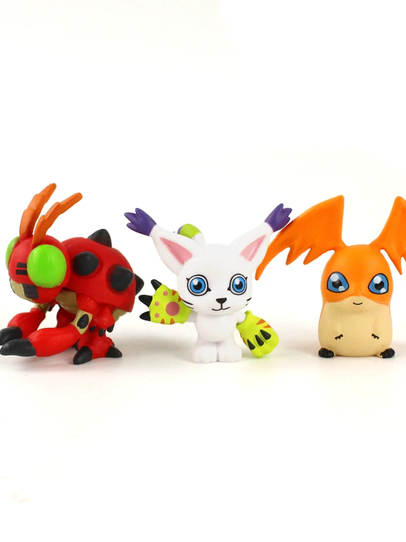 

9pcs/lot Digimon Adventure Figures Tailmon Gomamon Piyomon Agumon Patamon Gabumon Tentomon Palmon Anime Model Toy