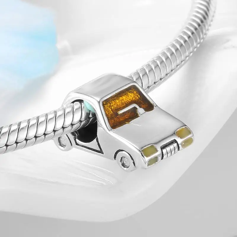 Новости Роскошные ключи серебряные бусины 925 пробы Голубая Эмаль Подвеска