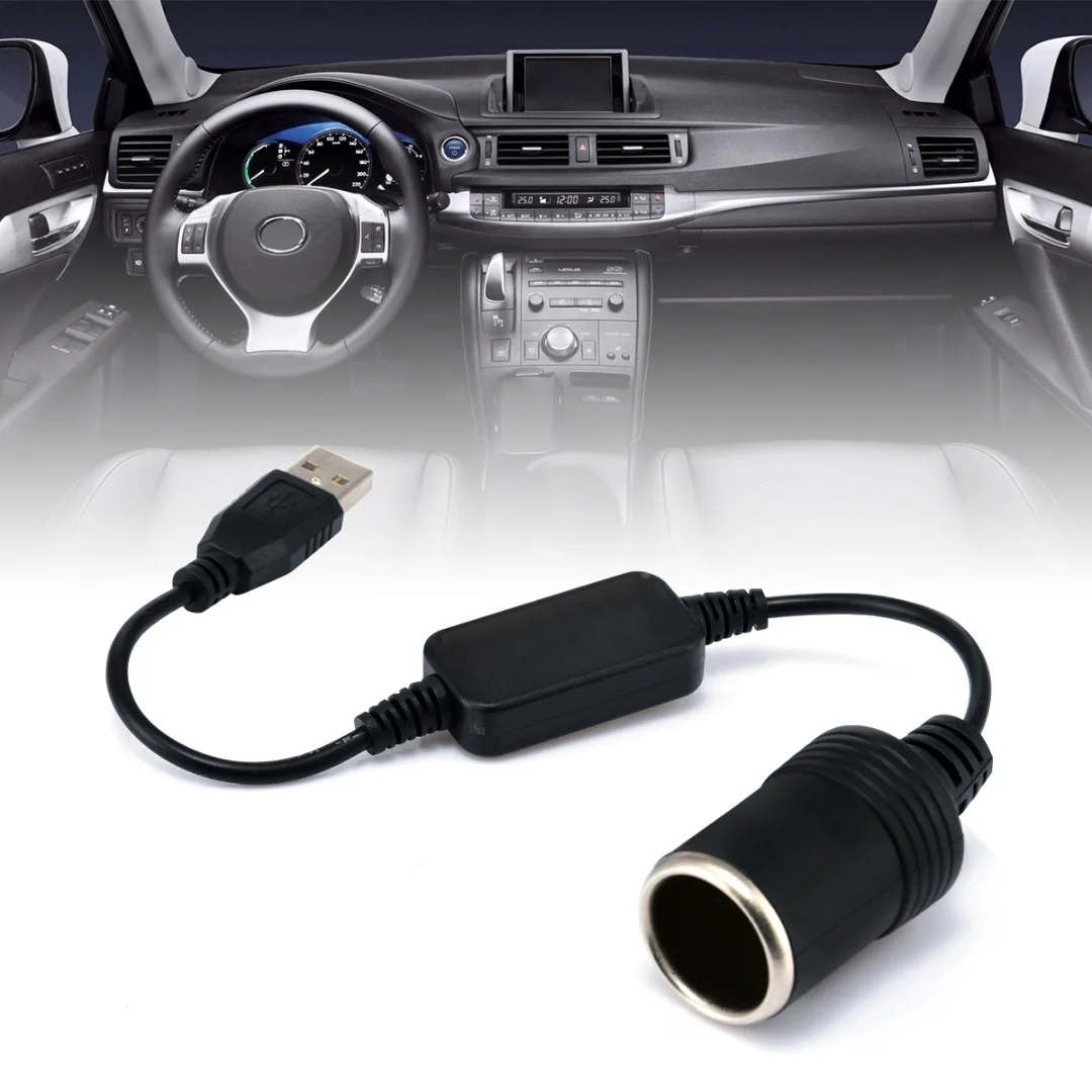 

1 шт., адаптер для прикуривателя, 5 В, 2 А, USB на 12 В, 8 Вт