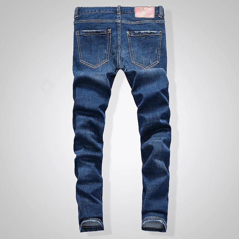 Стрейч D2 джинсы длина молодых нищих осенью и зимой|Мужские джинсы| |