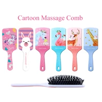 cartoon print hair detangler combhaircare massage scalp airbag hair styling toolsoft comb teeth hair brushbarber accessories