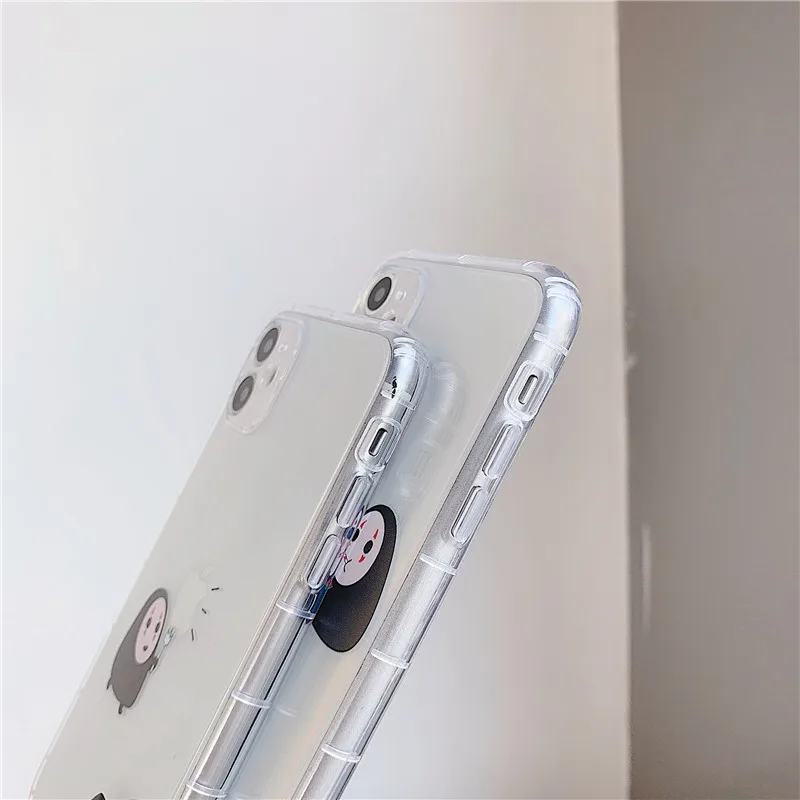 

Cartoon Spirited Away Faceless Phone Case For iPhone 11 Pro Max X XS XR 7 8 plus Soft TPU Silicon clear Shockproof back Cover