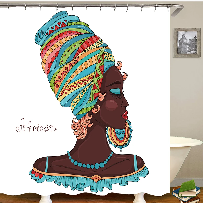 

african shower curtain for bath room new arrival Afro bathroom curtain waterproof