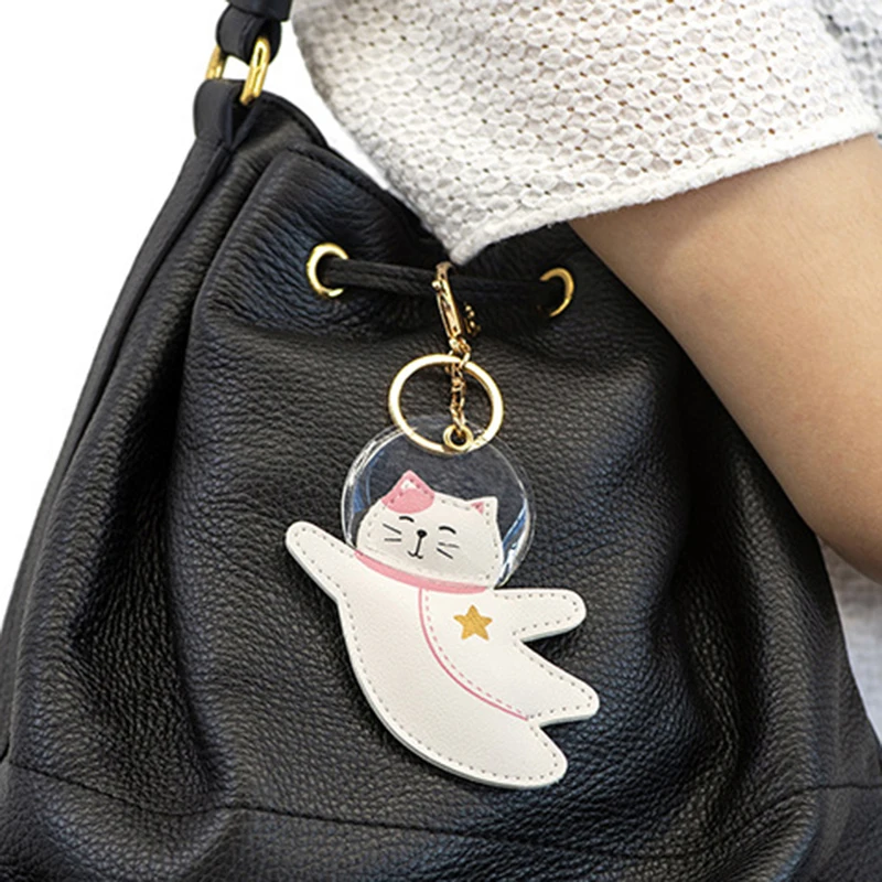 

Creative Alloy Leather Key Ring Cute Cartoon Animal Personality Cat Pig Frog Bear Bag Astronaut Pendant Keychain Fashion Durable