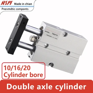 Aluminum Alloy TN10/16/20 Type Pneumatic Air Cylinder 10-150mm Stroke Twin Rod