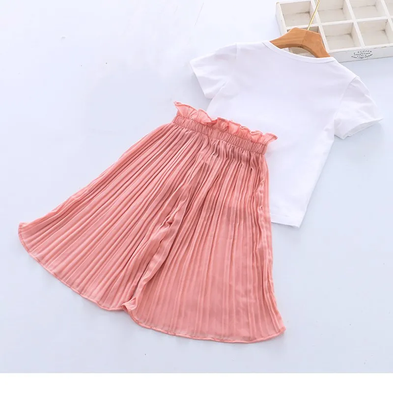 Комплект детской одежды для девочек футболка с рисунком ананаса и блестками