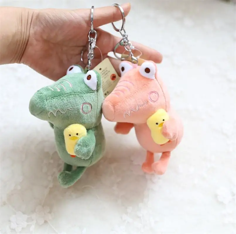 

Plush Crocodile Keychain Creative Cute Embrace Duck Doll Key Chain Girl Bag Pendant Accessories Keyring Children Toy Charm Gifts