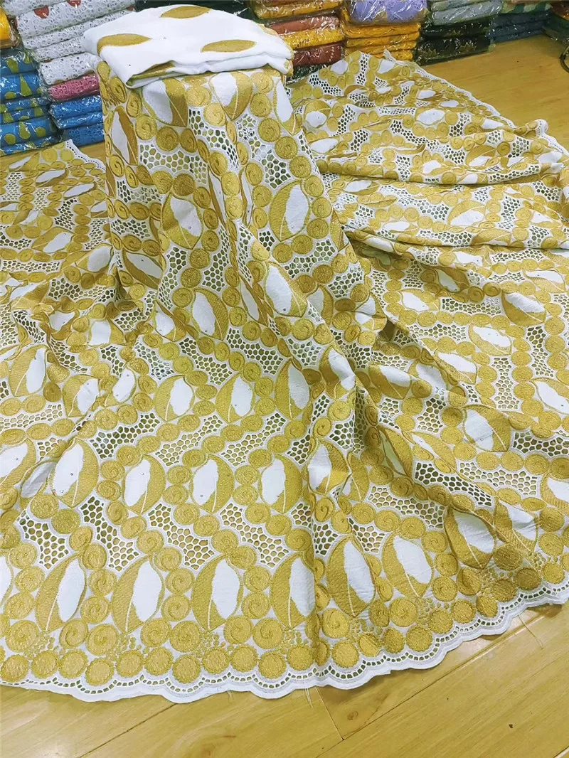 

5+2yards Swiss lace fabric 2020 heavy embroidery African lace fabrics cotton fabric Swiss voile lace in Switzerland KC9271