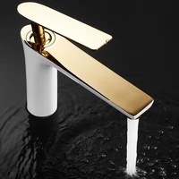 copper basin faucets white gold brass sink mixer tap hot cold lavatorybathroom crane water vessel single handle deck mount