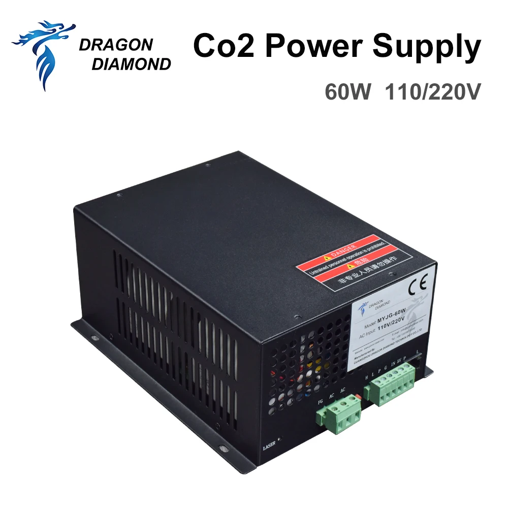 Оригинальный MYJG 60W CO2 источник питания лазера аппарат для лазерной порезки станок