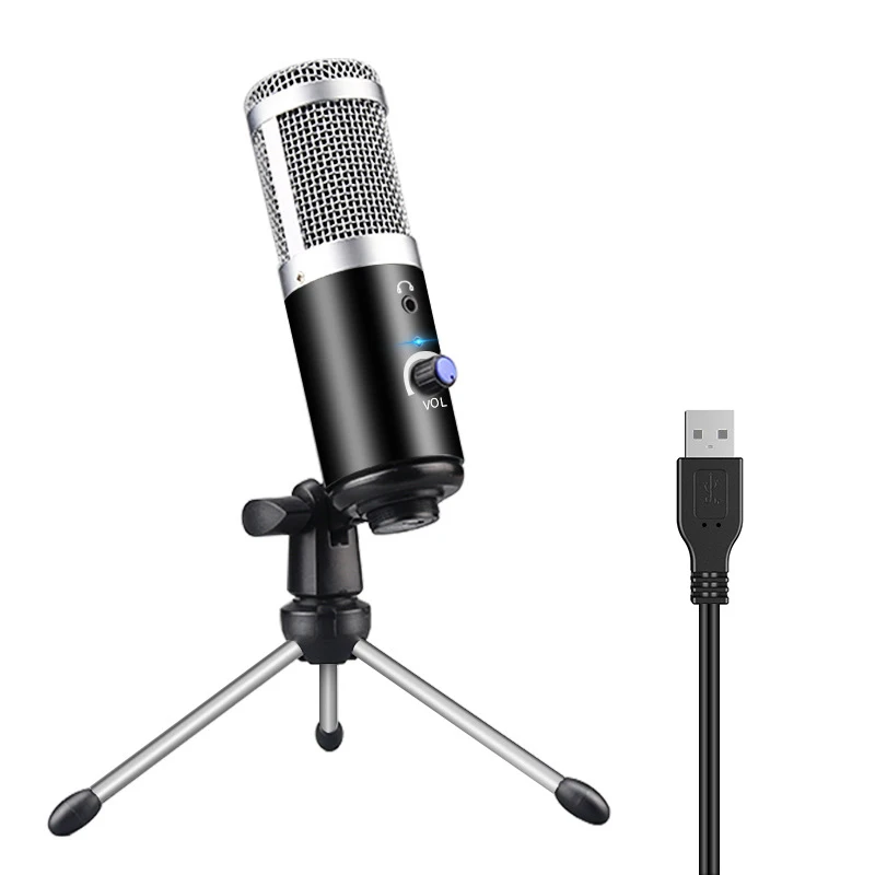 

Live Streaming USB Microphone Metal Condenser Microphones for Laptop Computer Recording Studio Mic Livestreaming Karaoke Youtube