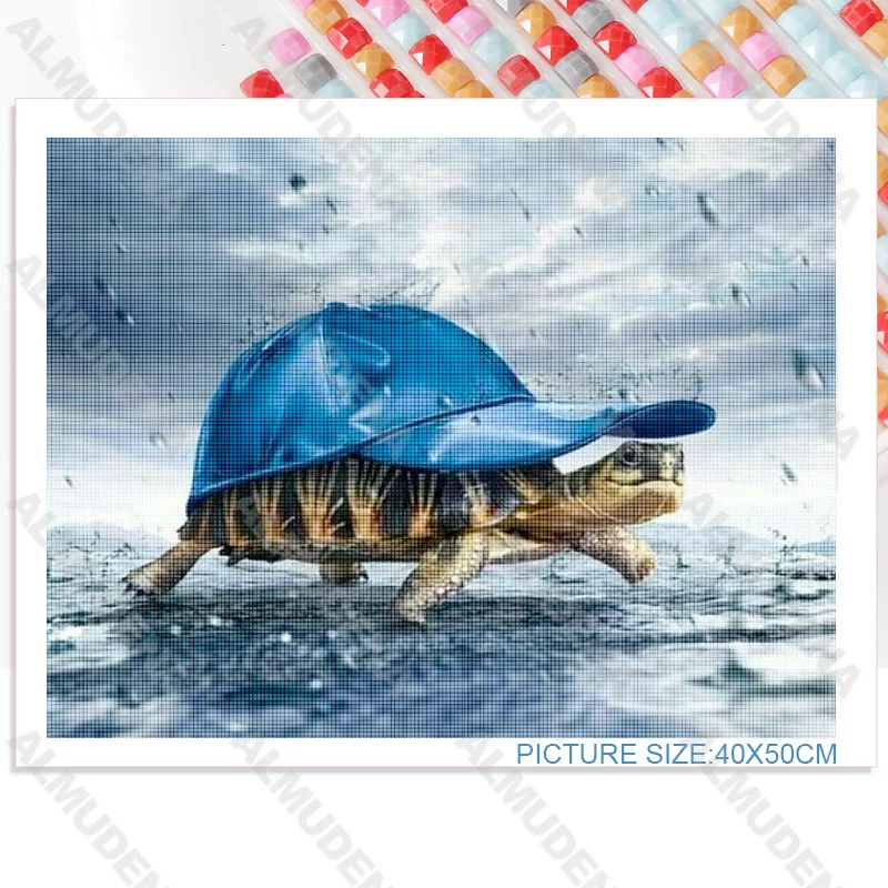 

Diy Diamond Painting Animal Shark Nordic Style Full Diamond Handmade Dot Inlaid Diamond Bedroom Living Room Sticker Wall