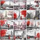 Алмазная 5d картина сделай сам, картина из квадратныхкруглых страз с изображением Эйфелевой башни, мозаика для Хэллоуина