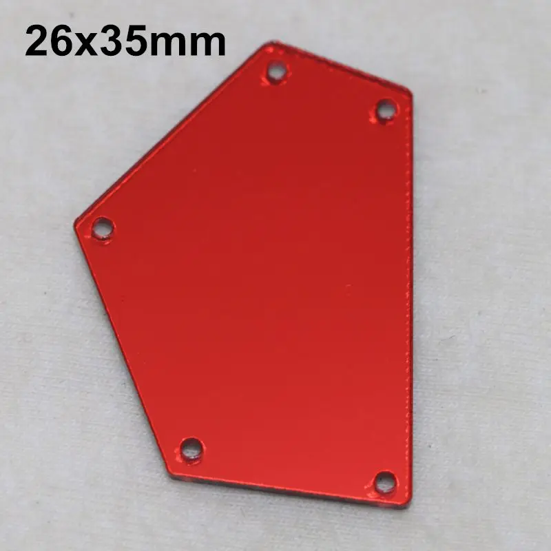Светлый Сиам acryl ic зеркало пришить Стразы DIY Flatback зеркало акрил пришивные стразы с отверстиями для шитья - Цвет: A05-26x35