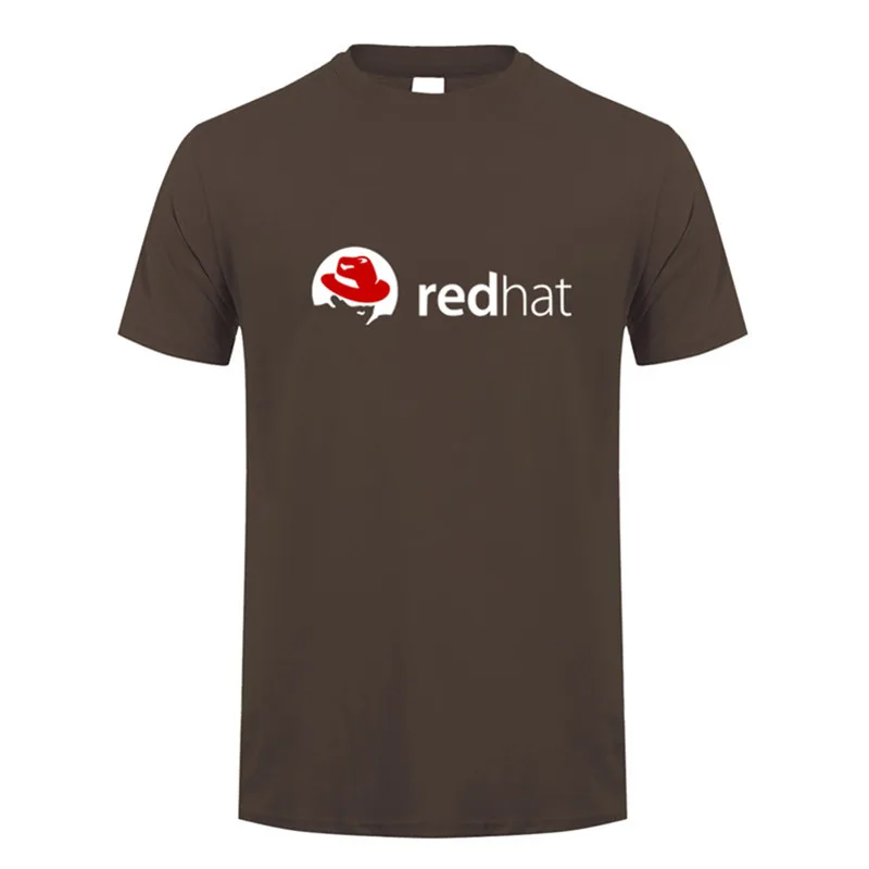 Футболка Red Hat Linux летняя Мужская хлопковая футболка с круглым вырезом и коротким