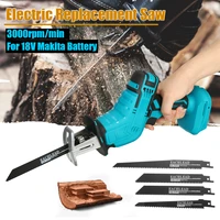mini electric saw cordless reciprocating saw woodworking cutting diy power saws tool with 4 saw blades for makita battery