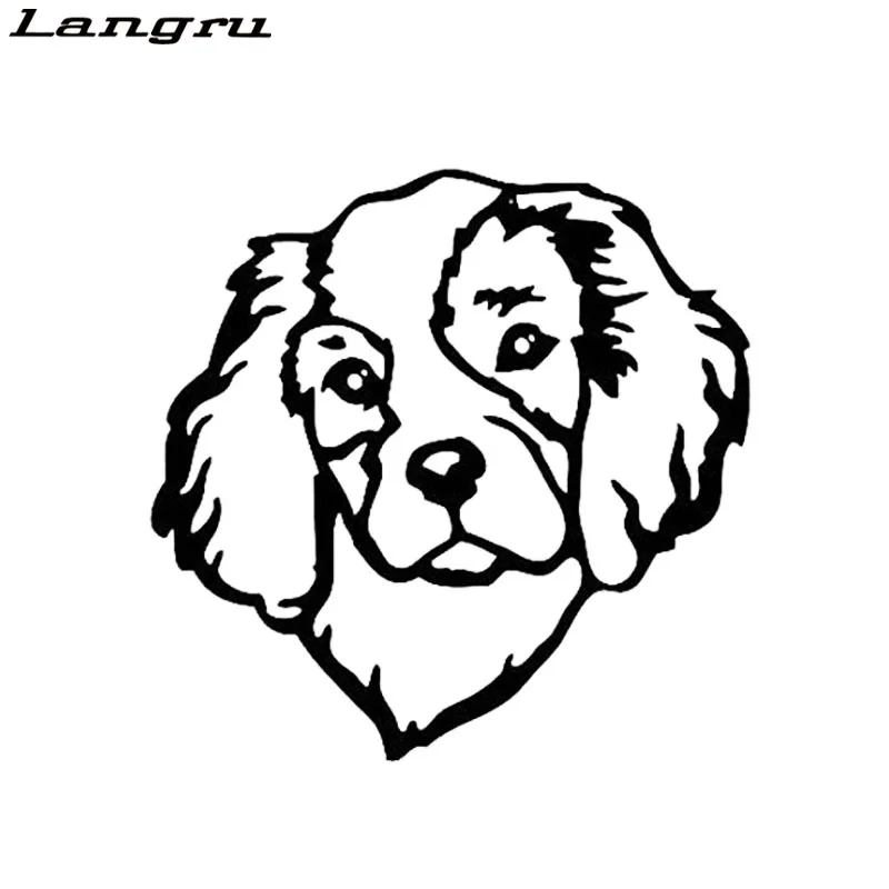Лангру кавалер Кинг Чарльз Спаниель Питомец Виниловая наклейка на окна Декоративные наклейки для автомобиля Аксессуары Jdm.