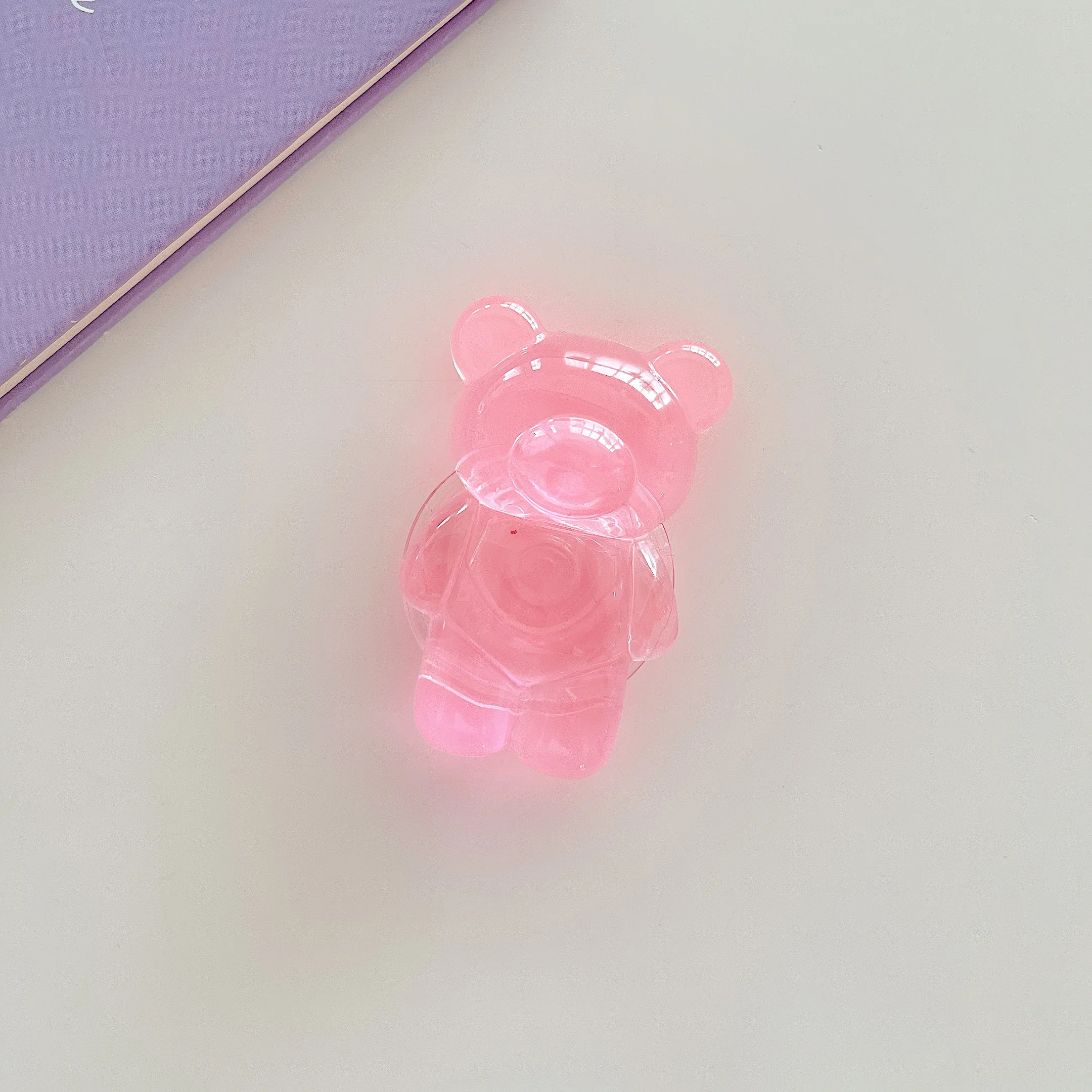 3d cartoon laser bear ring holder stand transparent accessories for iphone samsung vivo oppo xiaomi redmi huawei phone case cove free global shipping