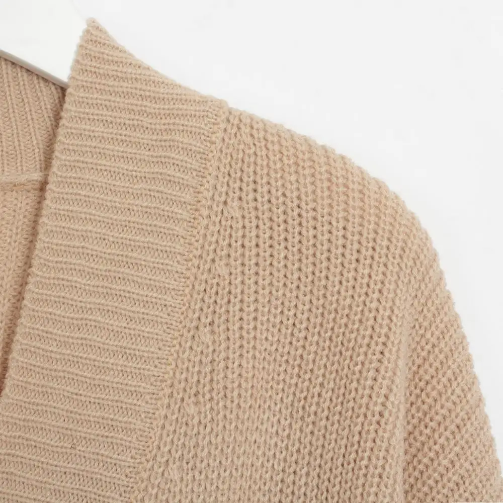 Женский свитер с длинным рукавом Wixra повседневный Однотонный V-образным вырезом и