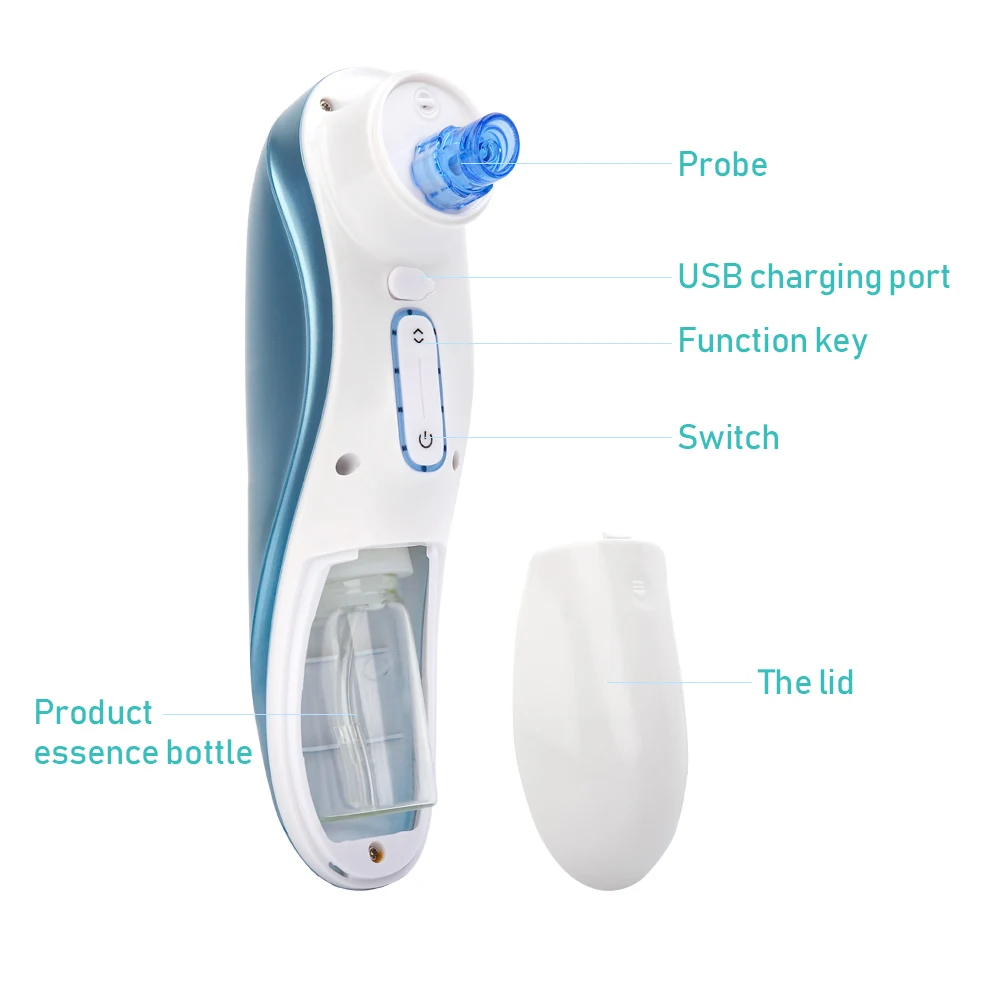 Small Bubble Facial Cleaning Vacuum Whitehead Blackhead Ance Remover Cleaner Shrink Pore Hydrating Face Skin Care Peeling Device | Красота и