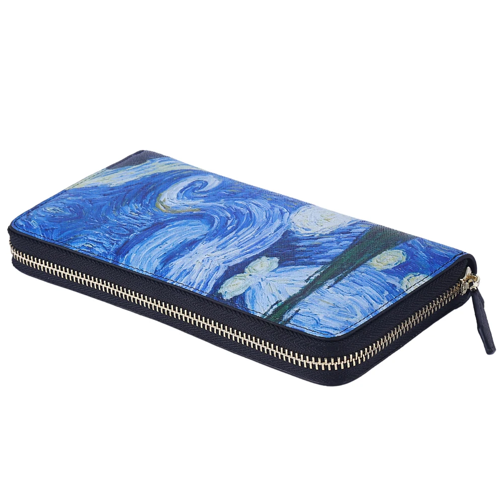 Дизайнерские Брендовые женские кошельки Ван Гога Звездная ночь длинный кожаный