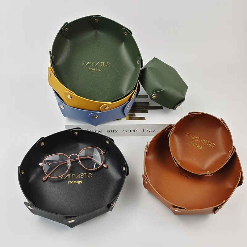 

Поднос для хранения в скандинавском стиле, настольный кожаный Органайзер для косметики, украшений, ванной комнаты, гостиной, крыльца, ключе...