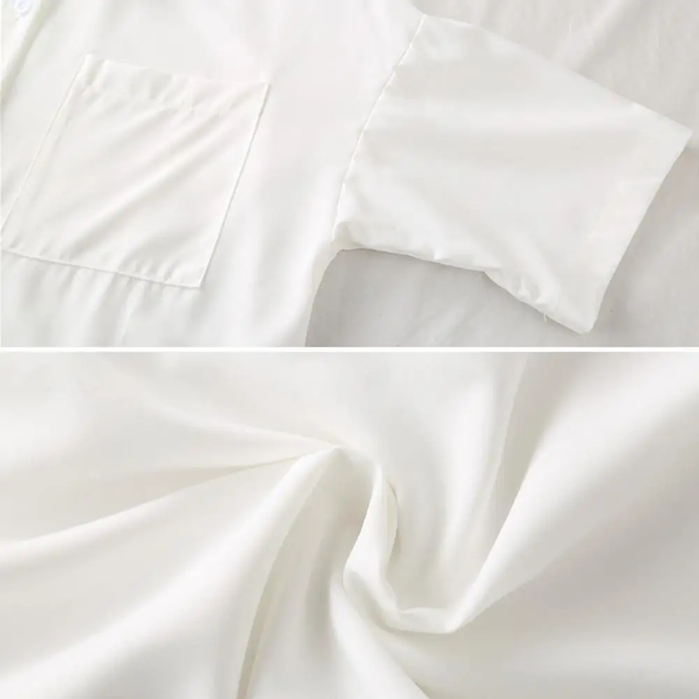 

Women Summer Blouses Shirt Short Sleeve Solid White Tops With Tie Bow Japanese Korean JK Style Female Shirts Lapel Blusas