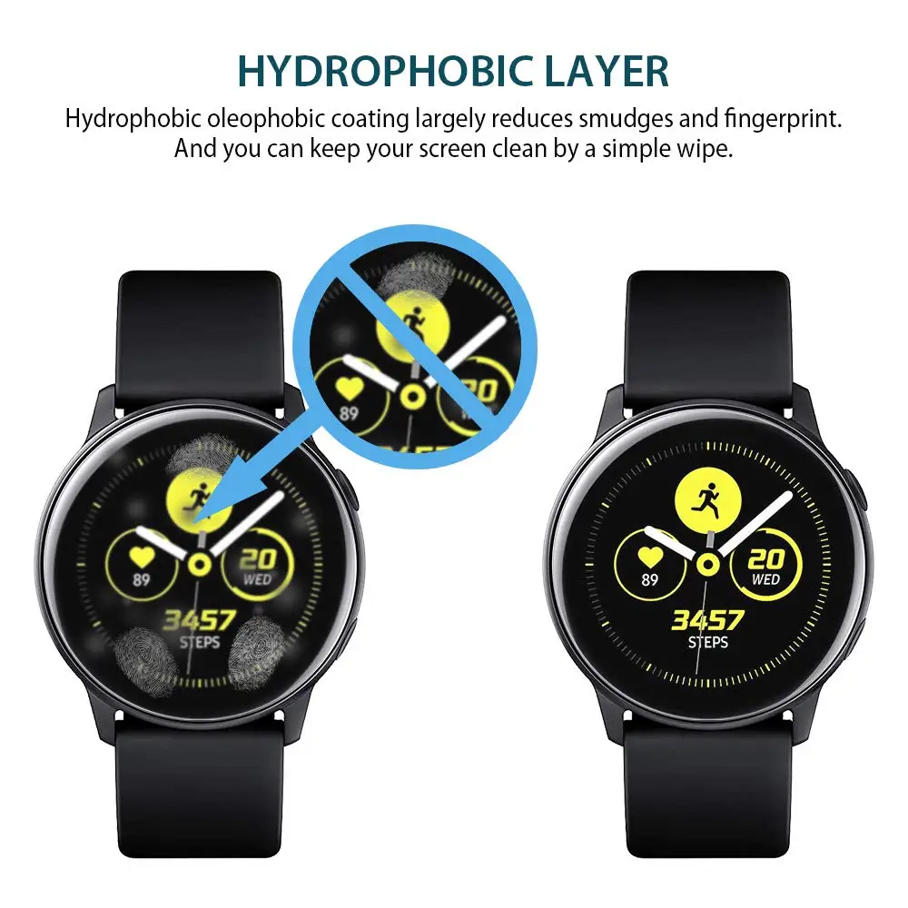 

2X For Samsung Galaxy Watch Active 2 40mm 44mm R830/R820 Soft Full Screen Protector Protective Film Anti Explosion Anti-shatter