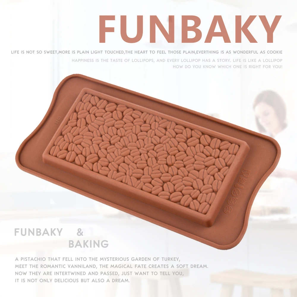 

New Coffee beans Chocolate Mold DIY Silicone Geometry Birthday Cake Decorating Tools Baking Chocolate Moulds Bakeware