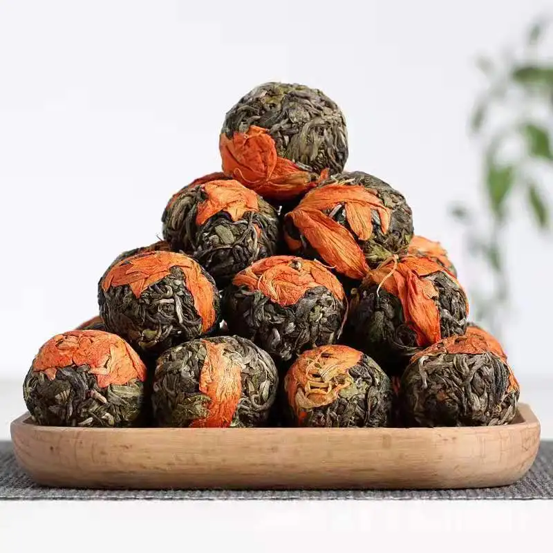 

Юньнань Пуэр, чай с цветами лилии пуэр, необработанный чай из жемчуга дракона, спрессованный мини-чай пуэр, весенний чай Mingqian