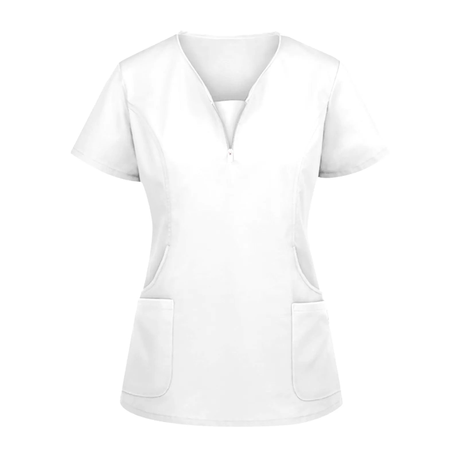 Женская форма медсестры с коротким рукавом V-образным вырезом и карманом на